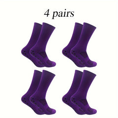 4 Pairs Non Slip Soccer Socks Breathable Crew Socks