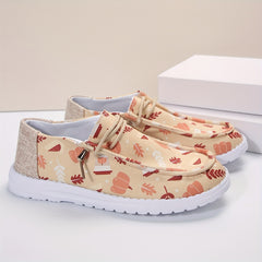 Women's Print Outdoor Casual Flat Shoes Lightweight Slip on Skate Shoes