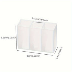 Small 3-Grid Transparent Wall-Mounted Storage Box for Eyebrow Pencil Lipstick