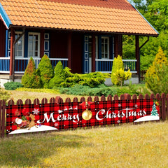 Christmas Red & Check Decoration Banners, Merry Christmas Home Decor