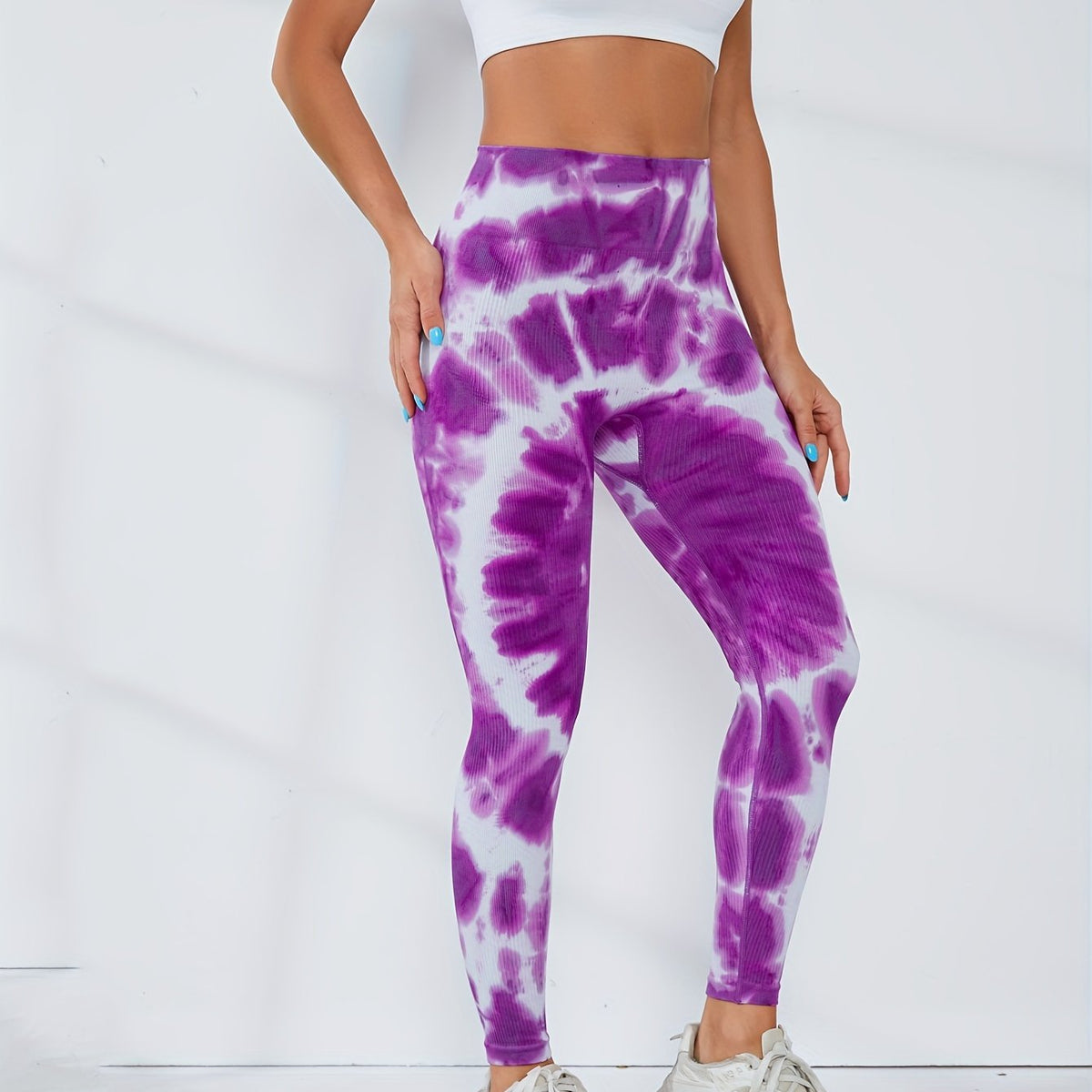 Tie Dye Yoga Seamless Leggings High Waist Sports Tight Pant