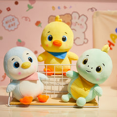 Yellow Chick Plush Toy with Bandana Soft Polyester Decor