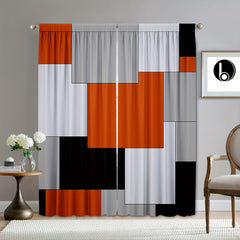 2pcs Red Plaid Curtains Rod Pockets Window Treatment for Home Decor