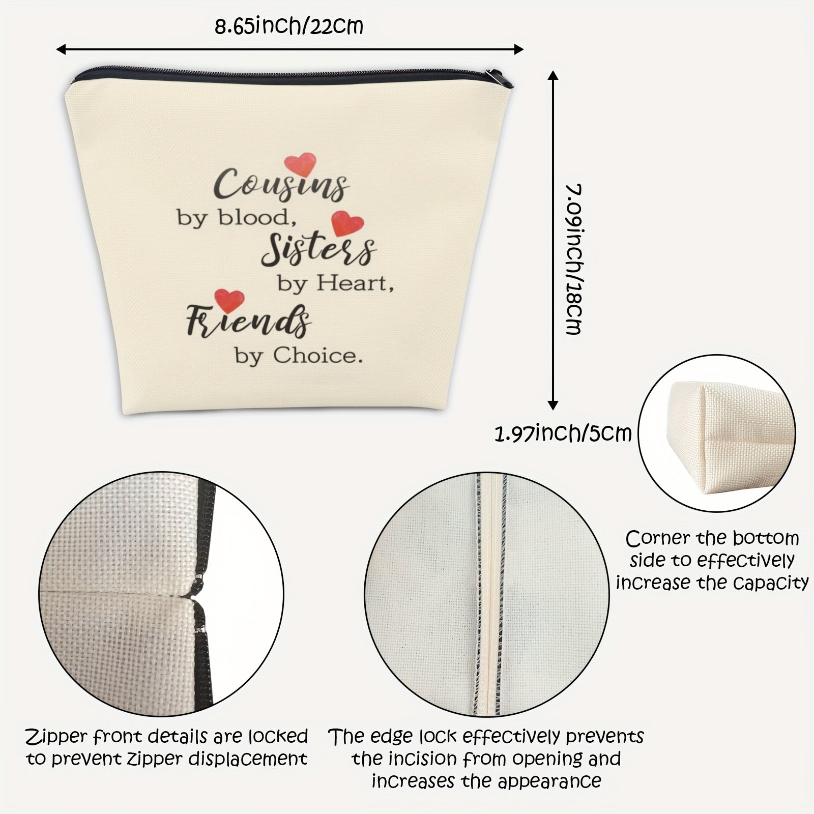 Cousin For Women Makeup Bag Funny Gift