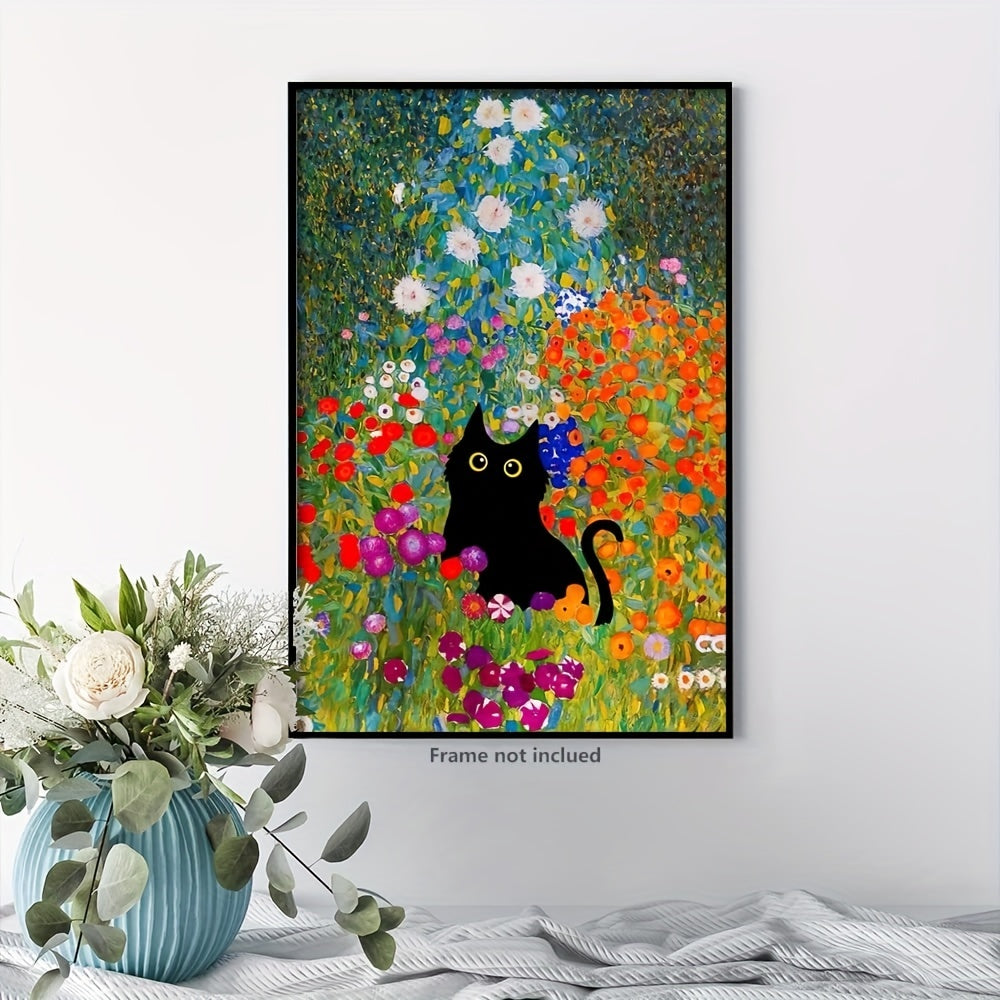 Colorful Abstract Cat Poster for Bedroom
