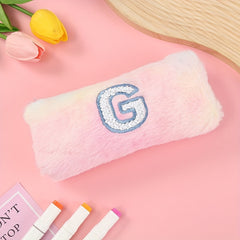 Plush Letter Stationery Bag Gradient Octagonal Pen Box