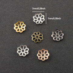 Lotus End Cap Metal Spacer Beads for DIY Jewelry