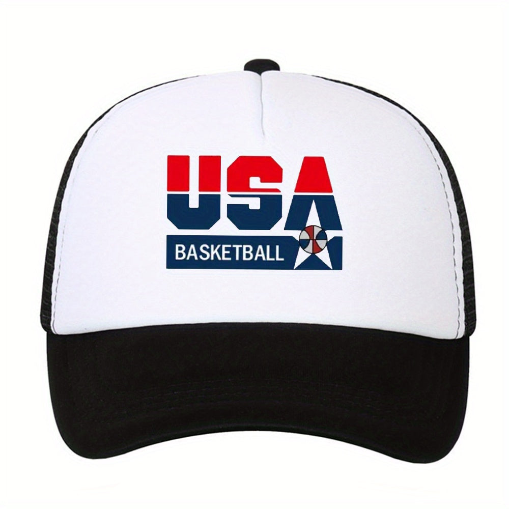 Unisex Sunshade Adjustable Baseball Cap With Basketball Design