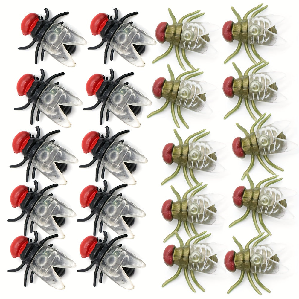 30 Realistic Plastic Red Headed Fly Models for Halloween Parties and Events