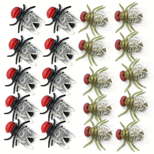 30 Realistic Plastic Red Headed Fly Models for Halloween Parties and Events