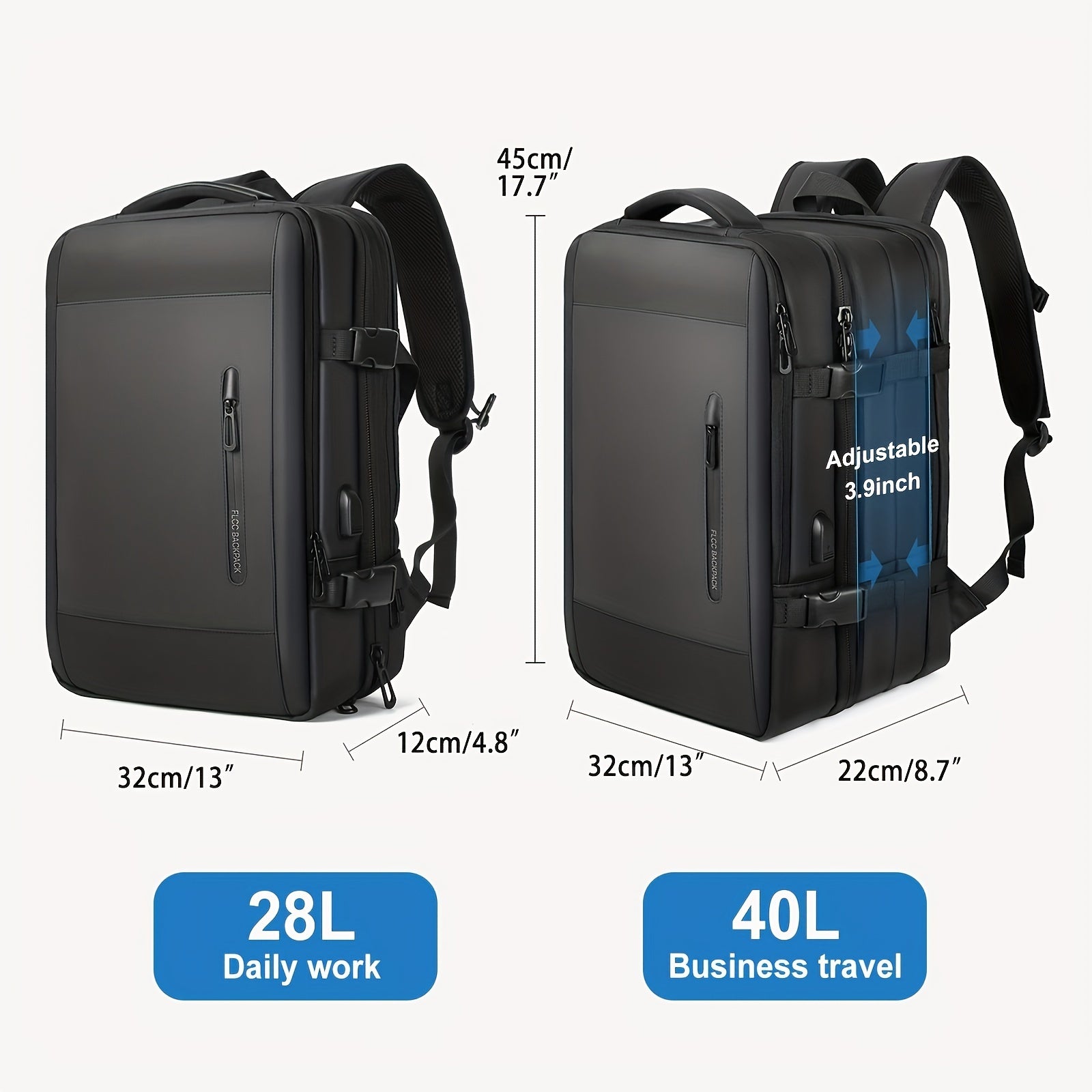 Compartment Travel Backpack Business Trip Luggage Bag Large Capacity