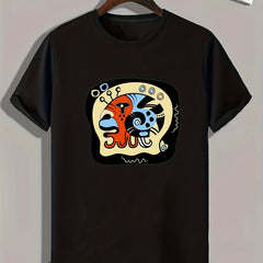Abstract Pattern Print Men's Comfy Sports T shirt