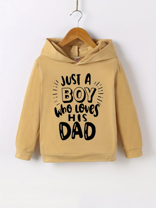Boy Loves Dad Pullover Hooded Sweatshirt