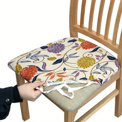 Printed Dining Chair Seat Covers Stretchy Removable Washable Upholstered Chair S