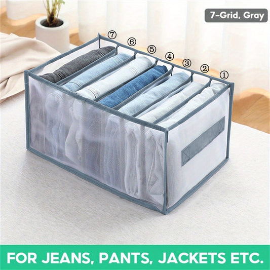 7 9 Grid Mesh Closet Shelf Organizers Jeans Wardrobe Clothes Organizer