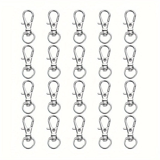 20pcs Stainless Steel Keychain DIY Hook Buckle Swivel Joint Key Chain Accessorie