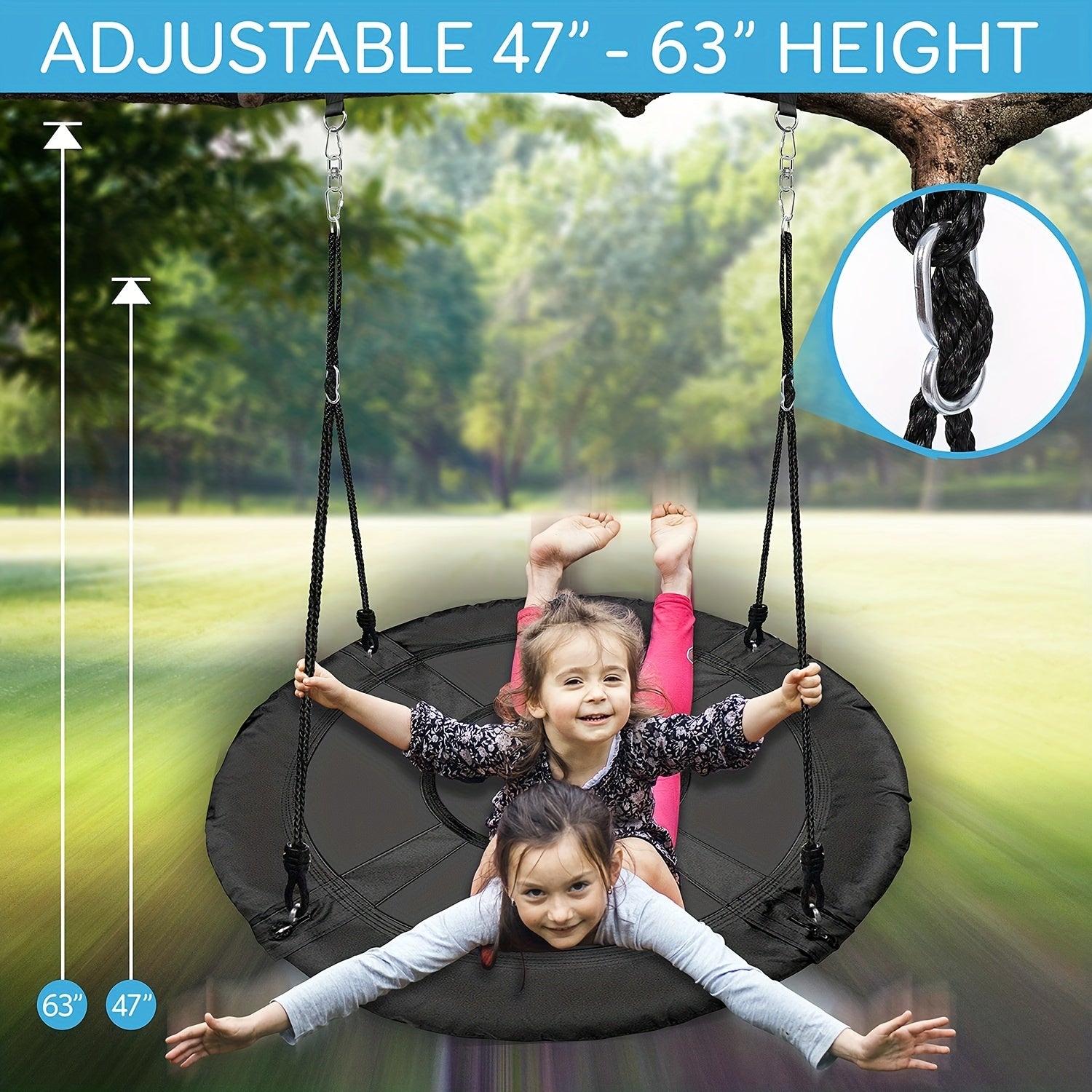 Saucer Swing Outdoor Tree Swing With Hang Kit