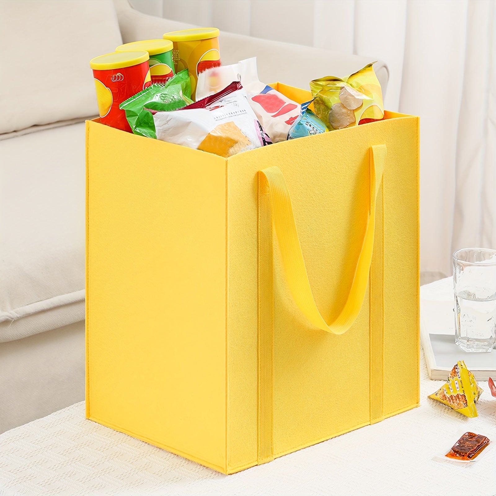 Large Capacity Felt Shopping Bag Storage Bag With Double Handle