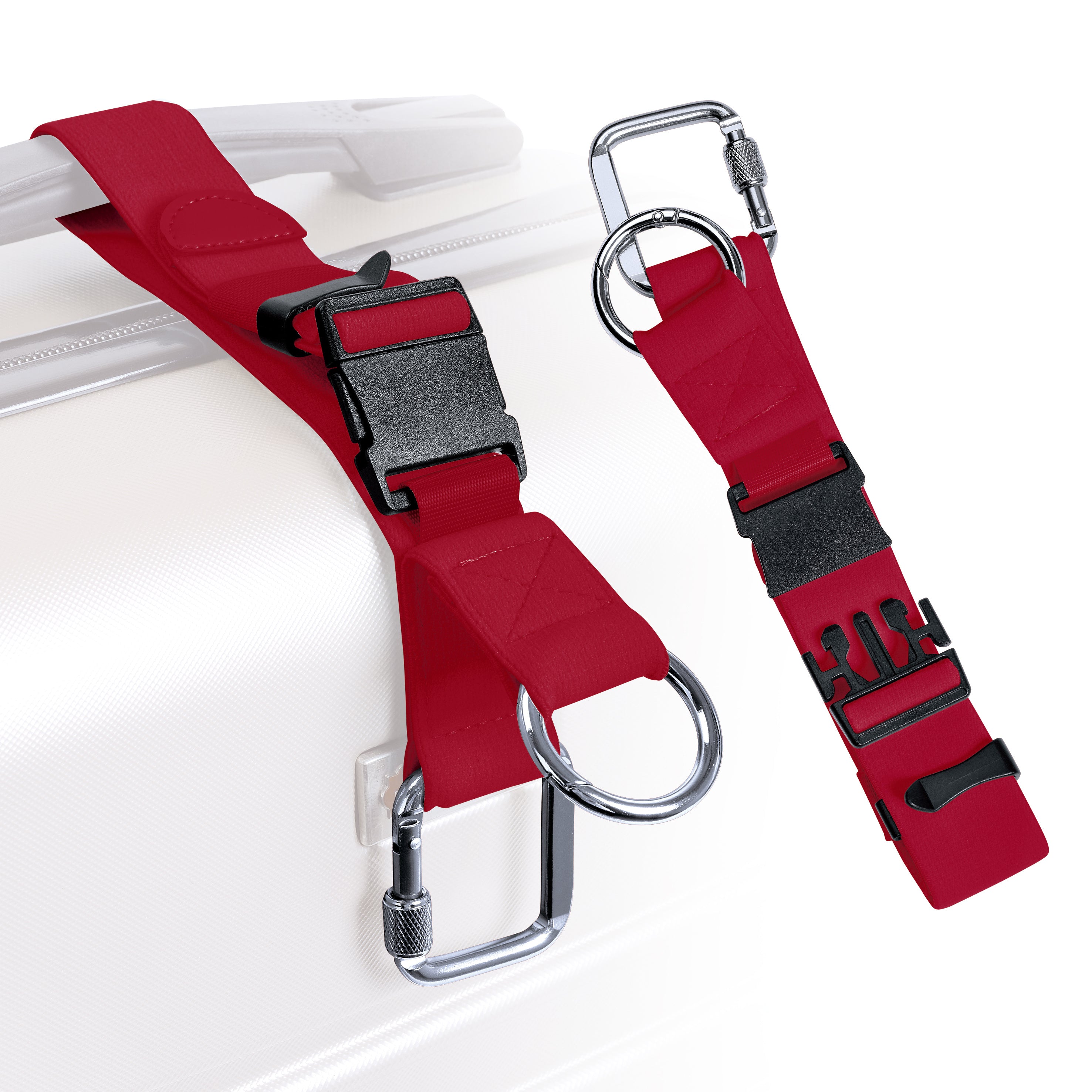 Stroller Hooks Adjustable Travel Strap with Square Hooks and Round Loop Buckles