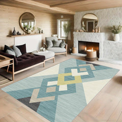 Soft Modern Geometric Carpet Floor Mat Non Slip Area Rugs for Living Room