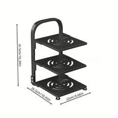 Multifunctional Kitchen Floor Storage Rack - Cabinet Pot Pan Lid Organizer