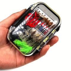 72 Trout Fishing Flies Dry Wet Nymph Midge Larvae Set With Fly Box