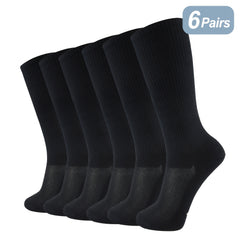 6 Pairs Men's Bamboo Compression Socks Moisture Wicking Knee High Socks