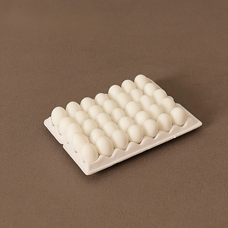 36pcs Simulation Egg Set with Egg Tray Small Statue Ornaments DIY Model Prop