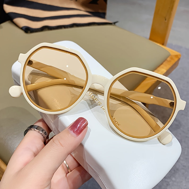 Round Sunglasses For Women Men Casual Anti Glare Glasses UV400