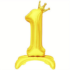 1pc 81 28 Cm Digital Balloon Golden Self Standing Number Balloons 0 9