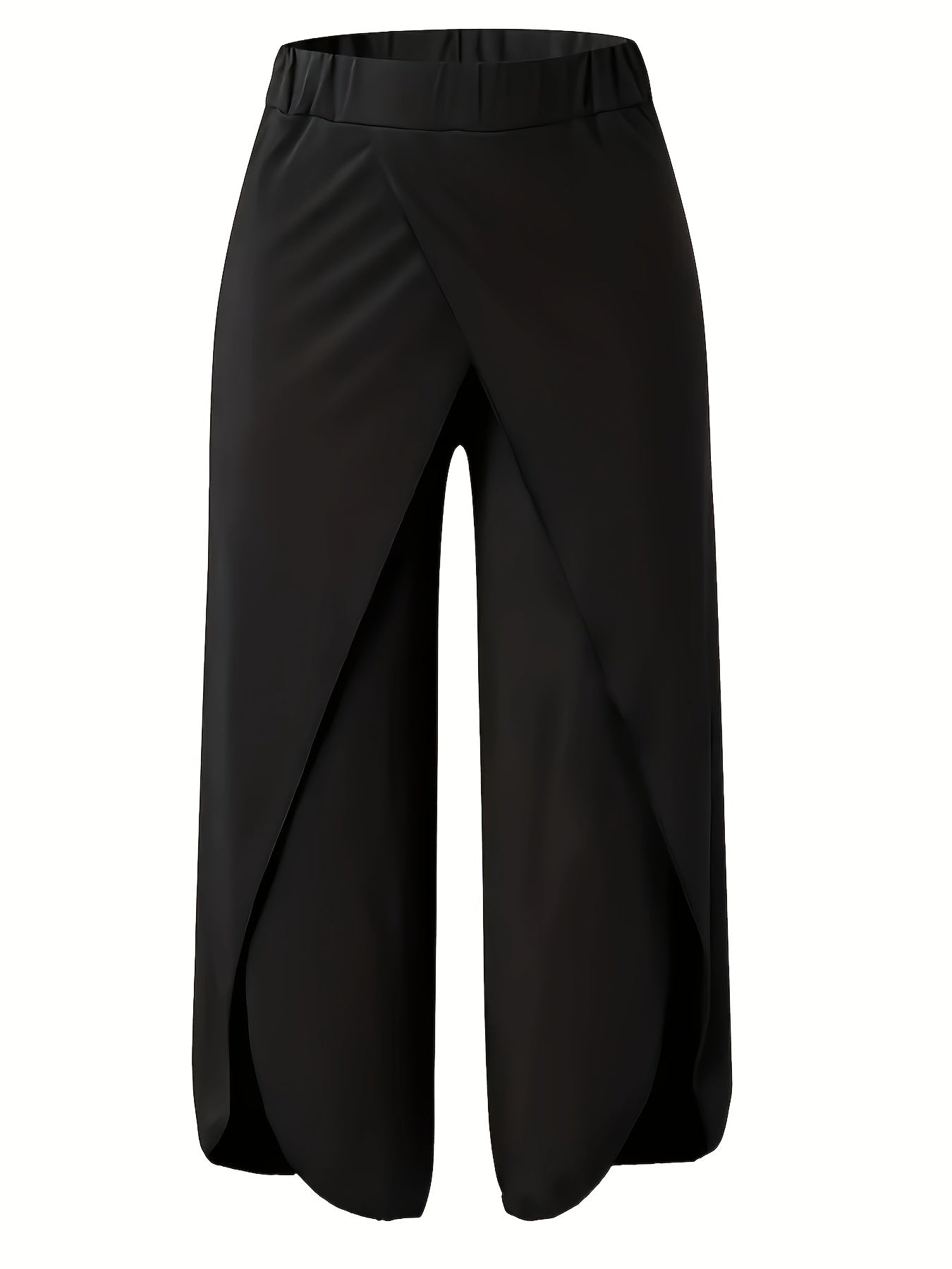 Women's Plus Solid Wide Leg Pants