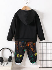 Boy's Robot Pattern Outfit 2pcs Set POWER ROBOT Print Kid's Clothes