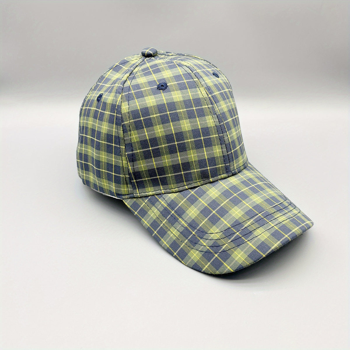 Colorful Grid Pattern Baseball Cap Lightweight Sunscreen Dad Hats