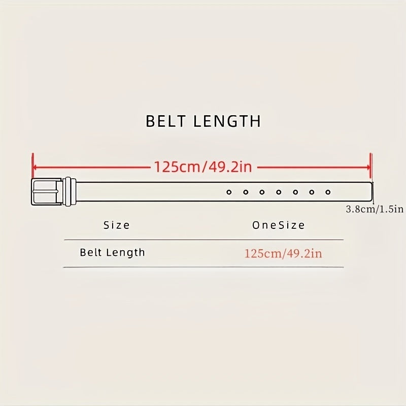 Men's Square Buckle Decorative Belt for Outdoor Party Holiday Business
