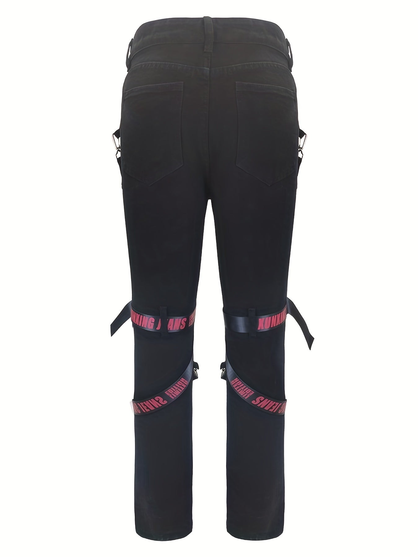 Men's Ripped Straight Denim Jeans With Pockets