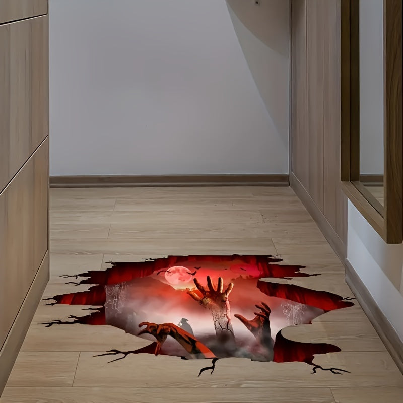 3D Halloween Floor Wall Decal Spooky Halloween Wall Decoration