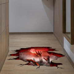 3D Halloween Floor Wall Decal Spooky Halloween Wall Decoration