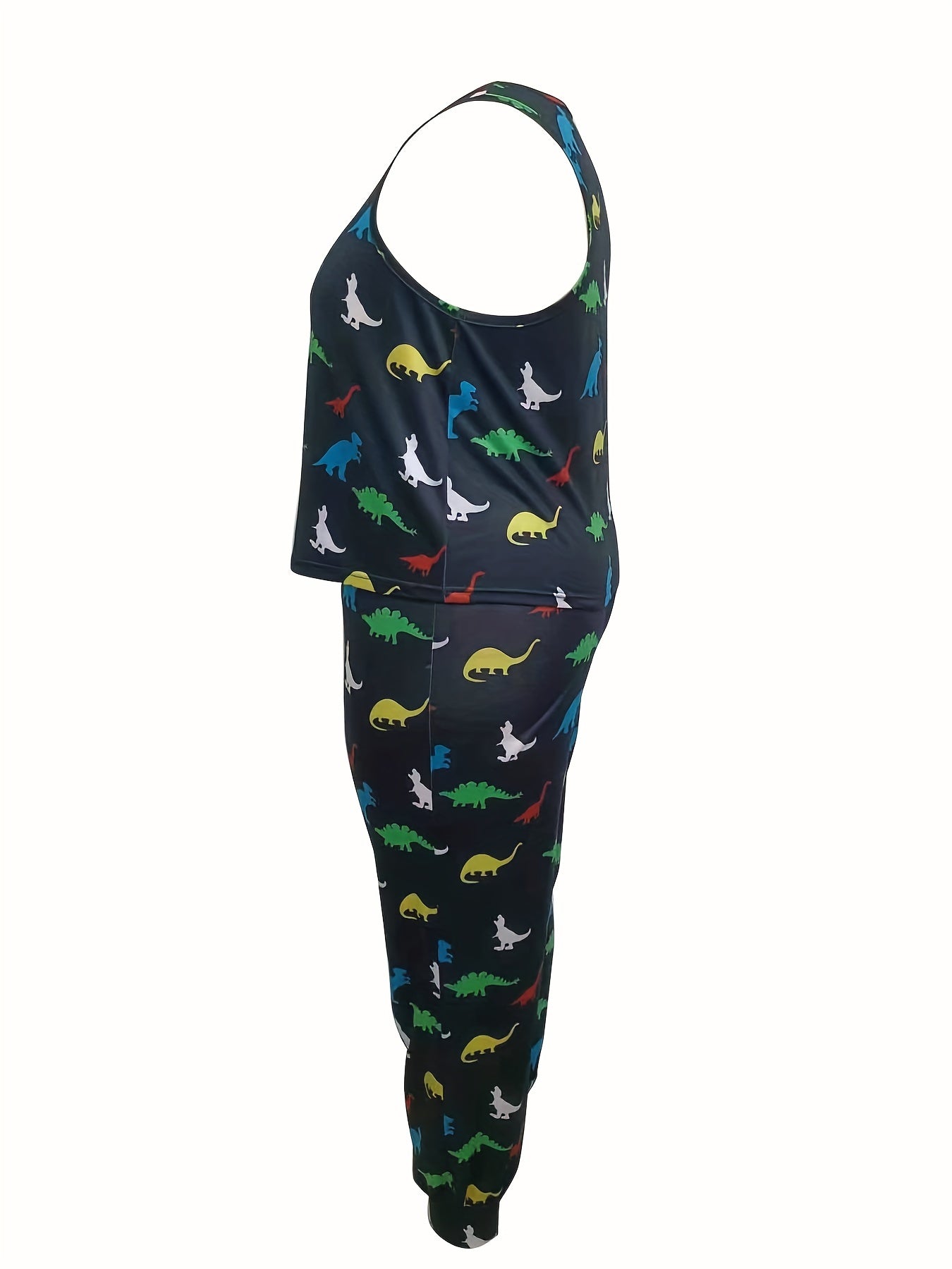  Dinosaur Print Tank Top & Pants Pajama Set