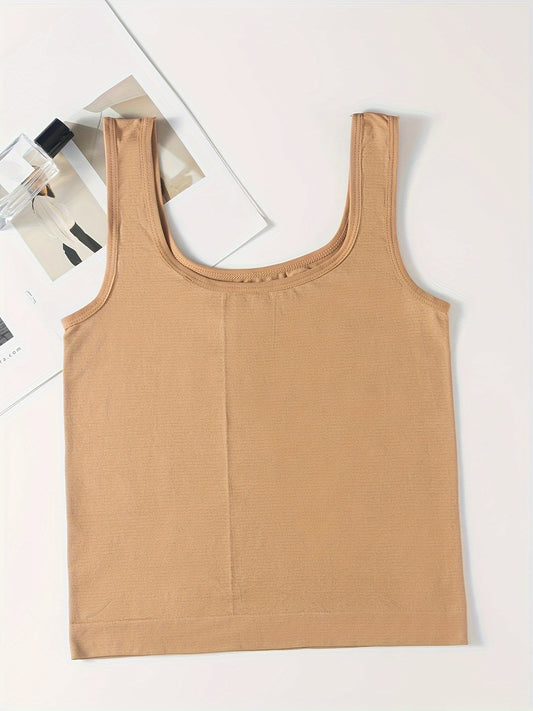 3pcs Solid Tank Tops Sleeveless Comfy Top Women's Lingerie