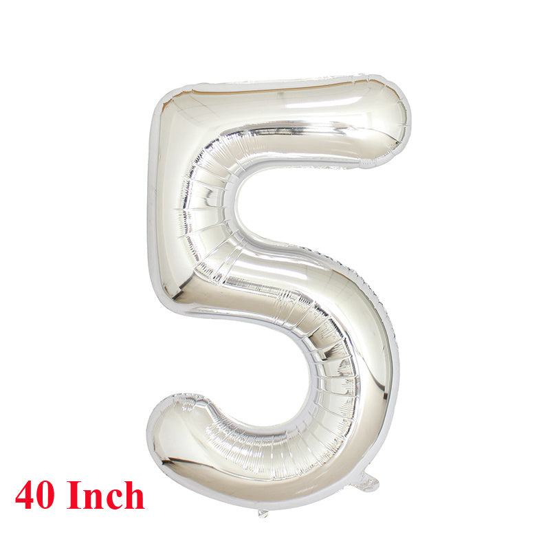 Silver Aluminum Film Large Numbers 0-9 for Party Decoration