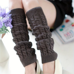 Women's Knitted Foot Cover Twist Pattern Wool Leg Protection Boot Cover
