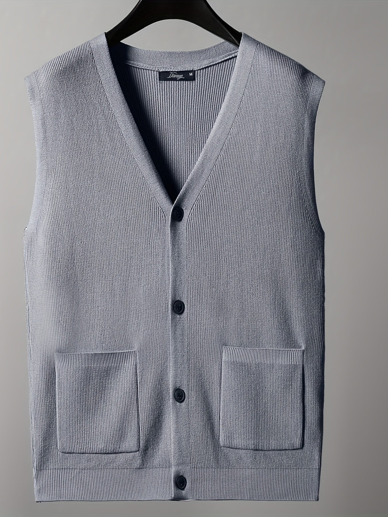 Men's V Neck Button Up Cardigan Vest for Fall Winter