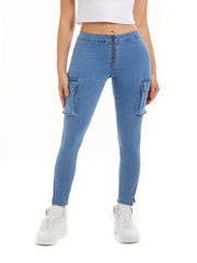  Casual Jeans Women's Plus Zipper Skinny Jeans