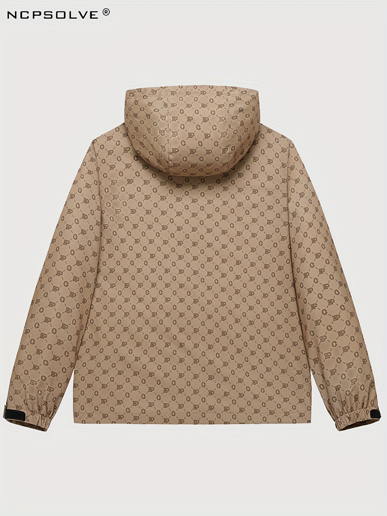 Men's Monogram Lightweight Hooded Windbreaker Jacket Coat