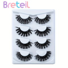 4 Pairs Natural Look Fluffy Thick Dramatic Lashes Mixed Style Eyelashes