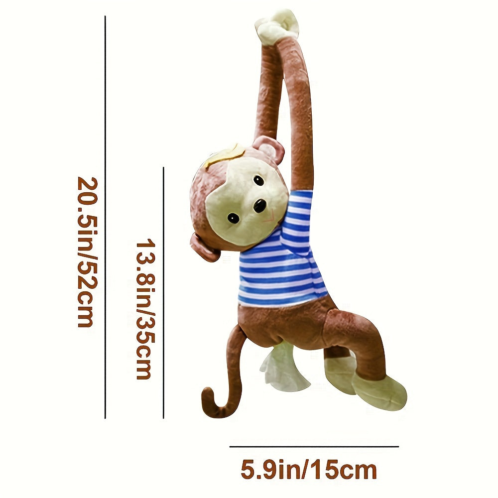 Monkey Plush Tissue Holder Hanging Pouch Cartoon Animals Paper Storage