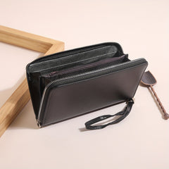 Men's Double Zipper Card Slots Wallet Phone Bag Key Holder Case Coin Purse