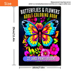 Butterflies & Flowers Coloring Book - Watercolor Paper Designs