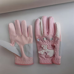 Women's Sheepskin Golf Gloves Topless Wear Soft Breathable Slip Resistant