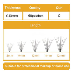 10D 8-12mm Cluster Lashes Set with Glue & Tweezers